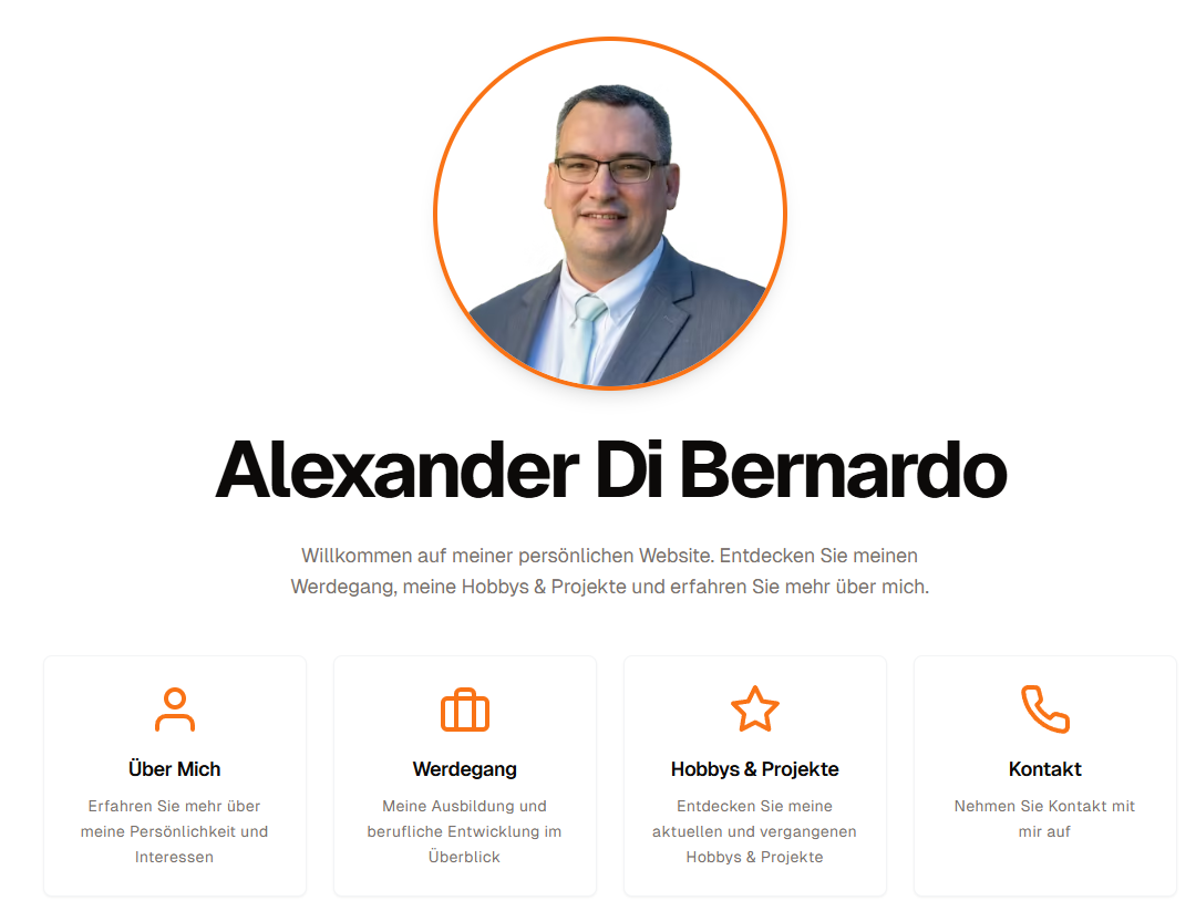Screenshot der persönlichen Next.js-Website